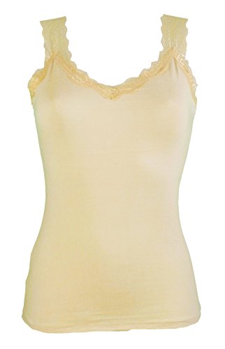 Miss Rouge Top, Trägertop mit Spitze, beige, One size von Miss Rouge