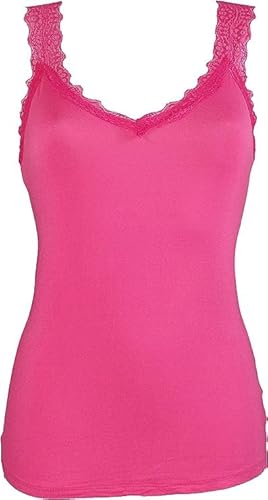 Miss Rouge Top, Trägertop mit Spitze, fuchsia, One size von Miss Rouge