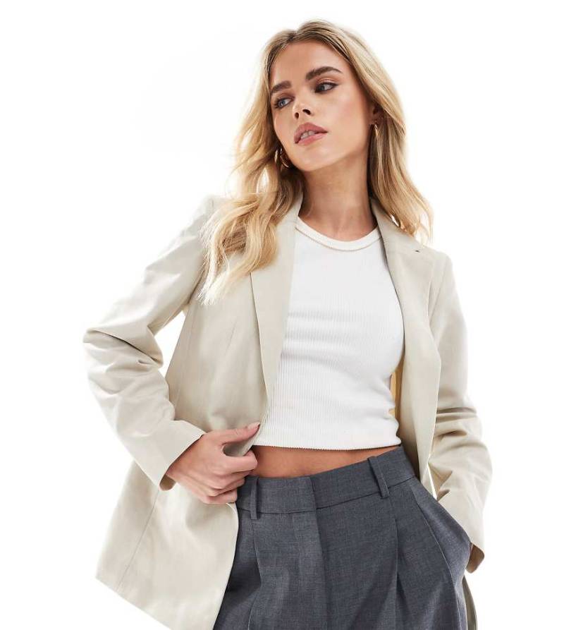 Miss Selfridge Petite - Basic-Blazer in Steinbeige-Neutral von Miss Selfridge Petite