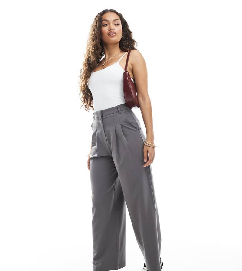 Miss Selfridge Petite - Elegante Hose in Grau mit weitem Schnitt von Miss Selfridge Petite