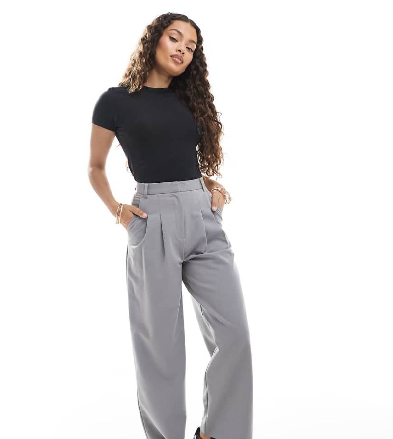 Miss Selfridge Petite - Elegante Hose in Hellgrau mit weitem Schnitt von Miss Selfridge Petite