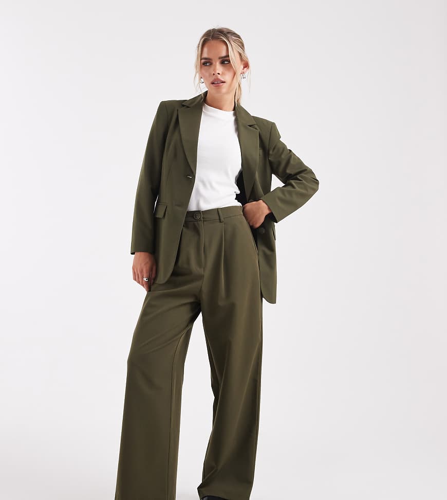 Miss Selfridge Petite - Elegante Hose in Oliv mit weitem Schnitt-Blau von Miss Selfridge Petite