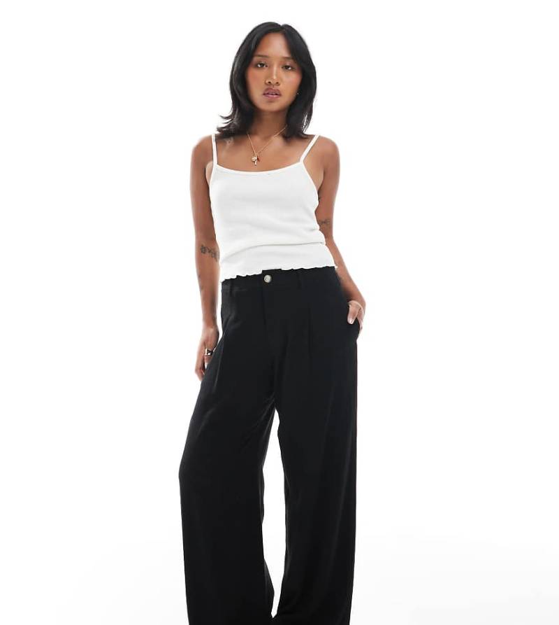 Miss Selfridge Petite - Elegante Hose in Schwarz mit weitem Bein von Miss Selfridge Petite