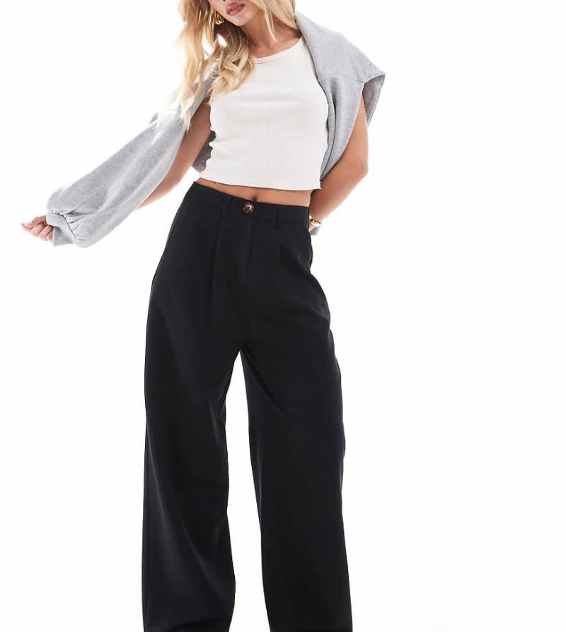 Miss Selfridge Petite - Elegante Hose in Schwarz mit weitem Schnitt von Miss Selfridge Petite