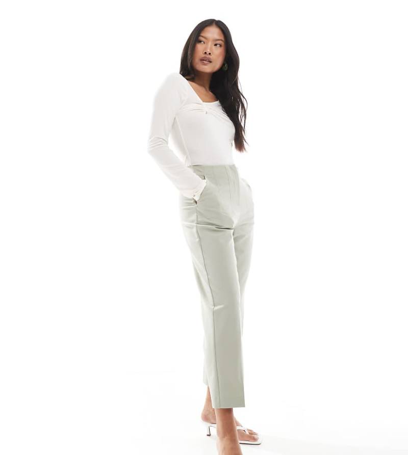 Miss Selfridge Petite - Essentials - Zigarettenhose in Khaki-Schwarz von Miss Selfridge Petite