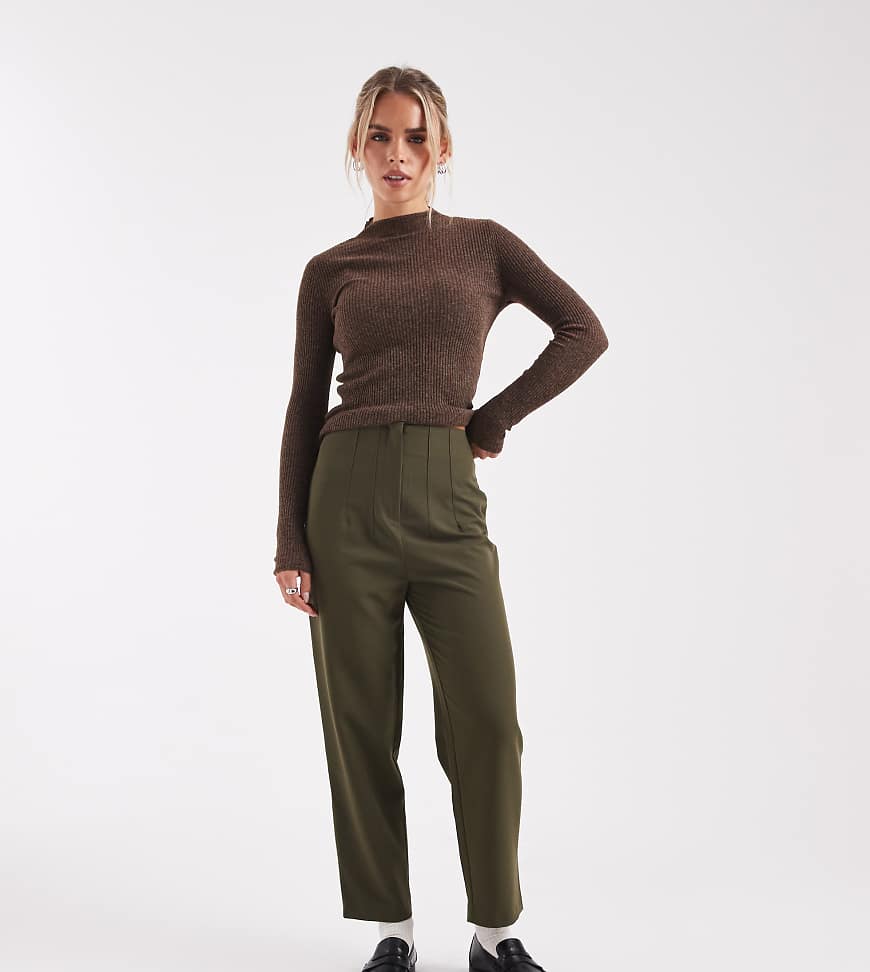 Miss Selfridge Petite - Essentials - Zigarettenhose in Olivgrün-Blau von Miss Selfridge Petite