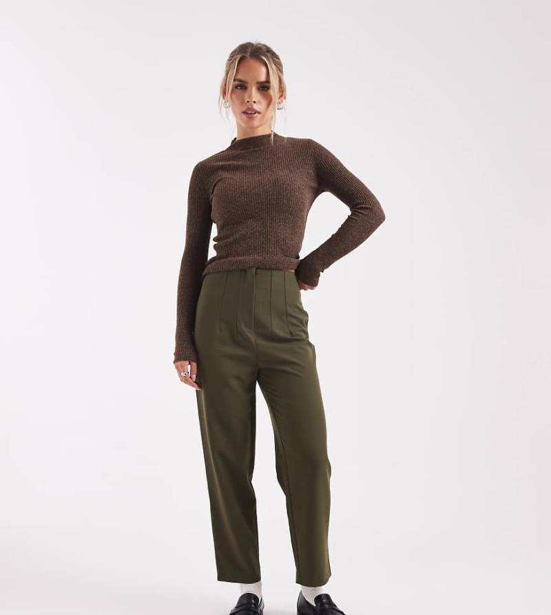 Miss Selfridge Petite - Essentials - Zigarettenhose in Olivgrün-Blau von Miss Selfridge Petite
