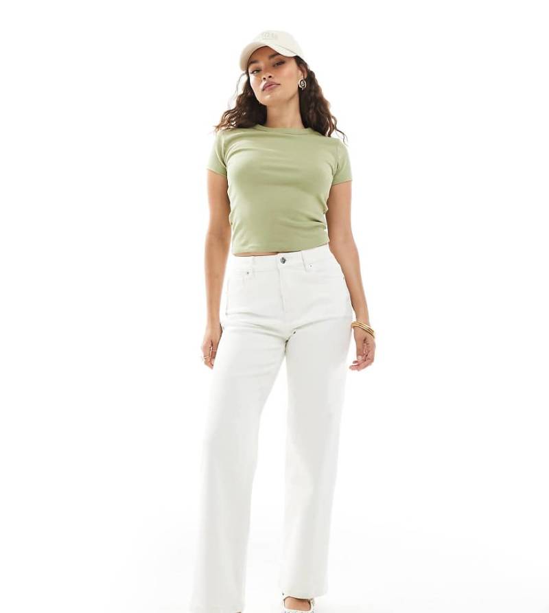 Miss Selfridge Petite - Gerade geschnittene Jeans mit herzförmigen Taschen-Weiß von Miss Selfridge Petite