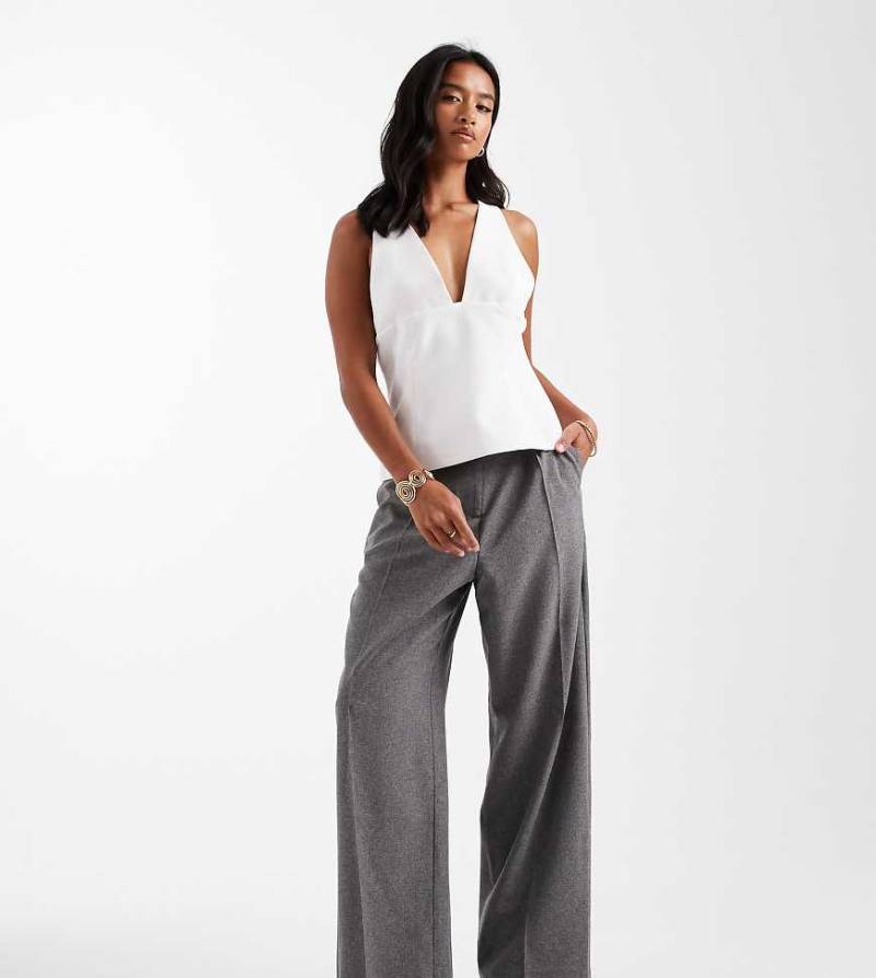 Miss Selfridge Petite - Hose in Grau mit weitem Schnitt von Miss Selfridge Petite