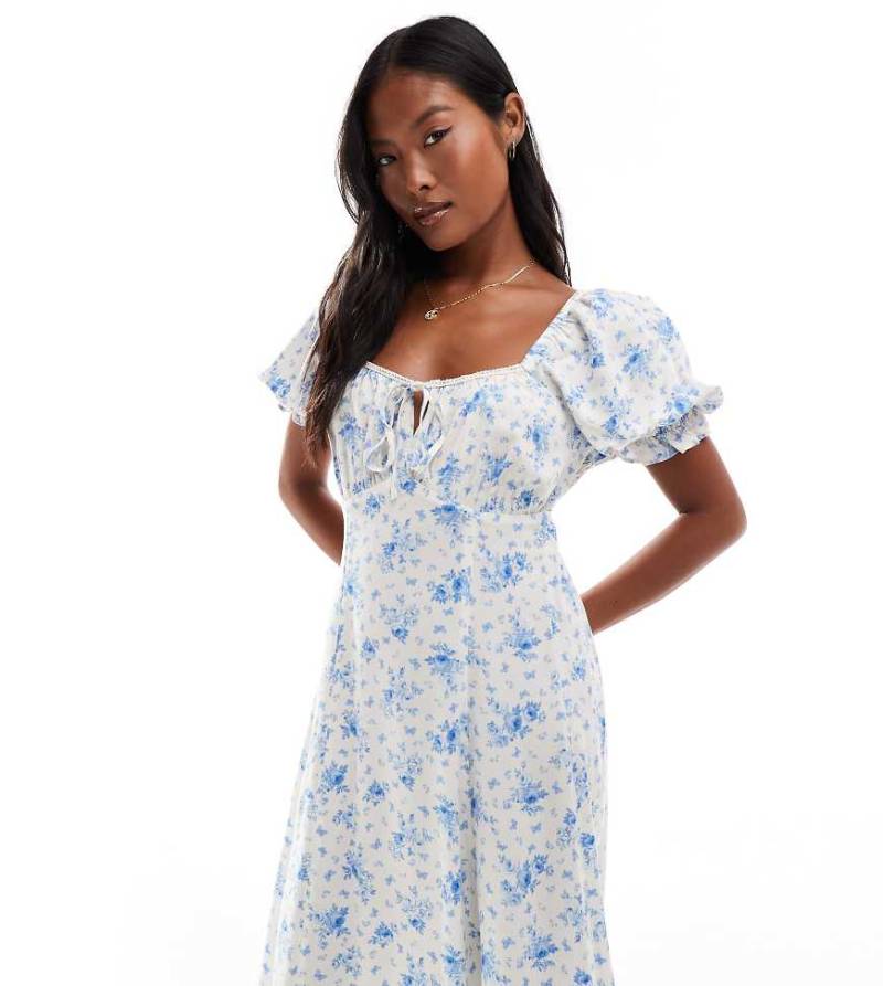 Miss Selfridge Petite - Gesponnenes Freizeit-Maxikleid in Blau mit Blümchenmuster von Miss Selfridge Petite