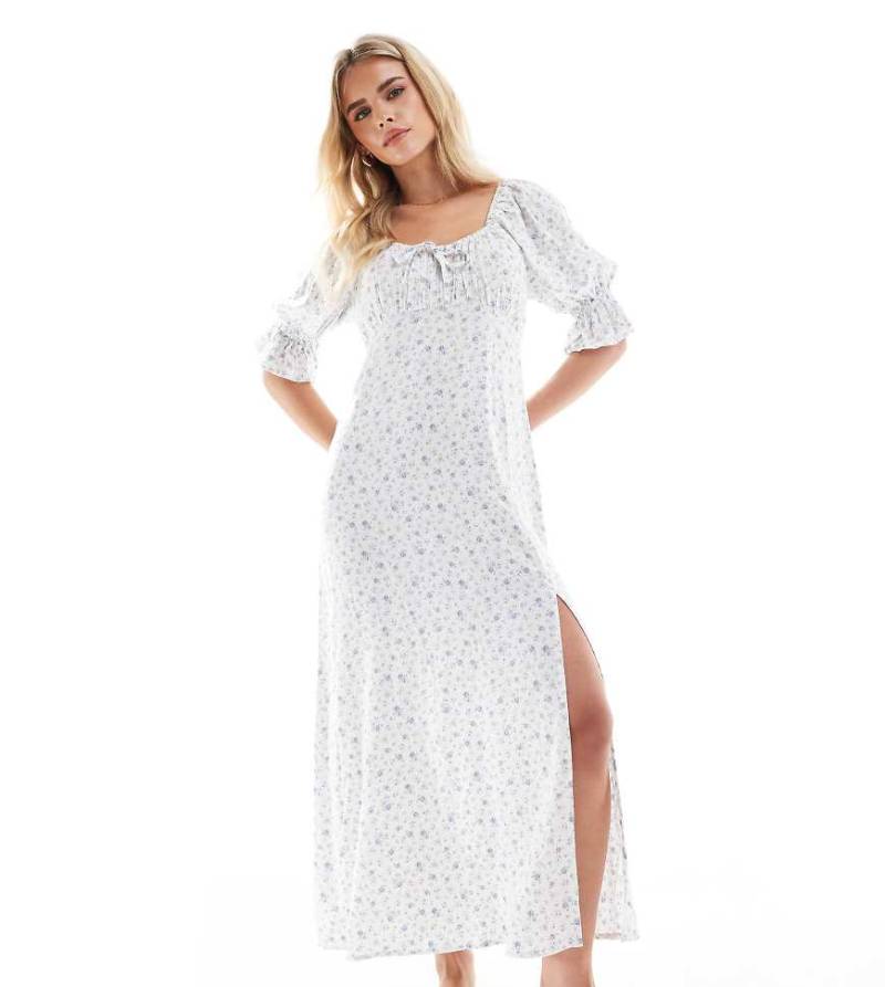 Miss Selfridge Petite - Maxi-Freizeitkleid in Blau mit Blümchenprint-Bunt von Miss Selfridge Petite