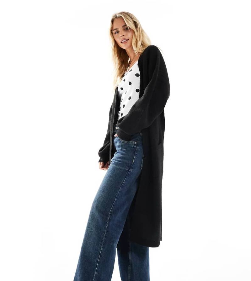 Miss Selfridge Petite - Maxi-Strickjacke in Schwarz von Miss Selfridge Petite