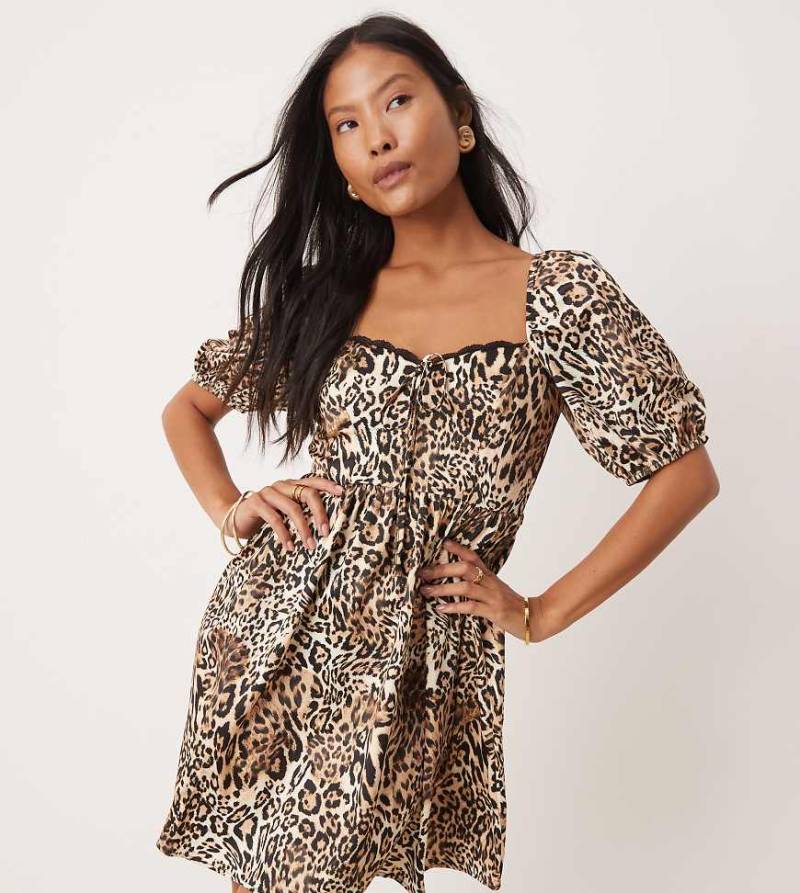 Miss Selfridge Petite - Minikleid mit Animalprint-Bunt von Miss Selfridge Petite
