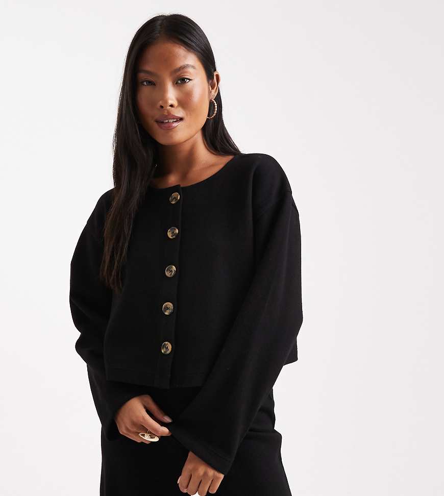 Miss Selfridge Petite - Superweiche Strickjacke in Schwarz, Kombiteil von Miss Selfridge Petite
