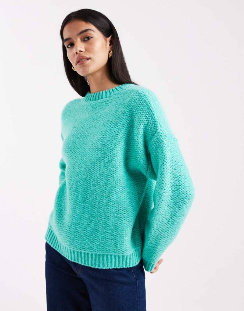 Miss Selfridge - Bouclé-Pullover in Türkis-Blau von Miss Selfridge