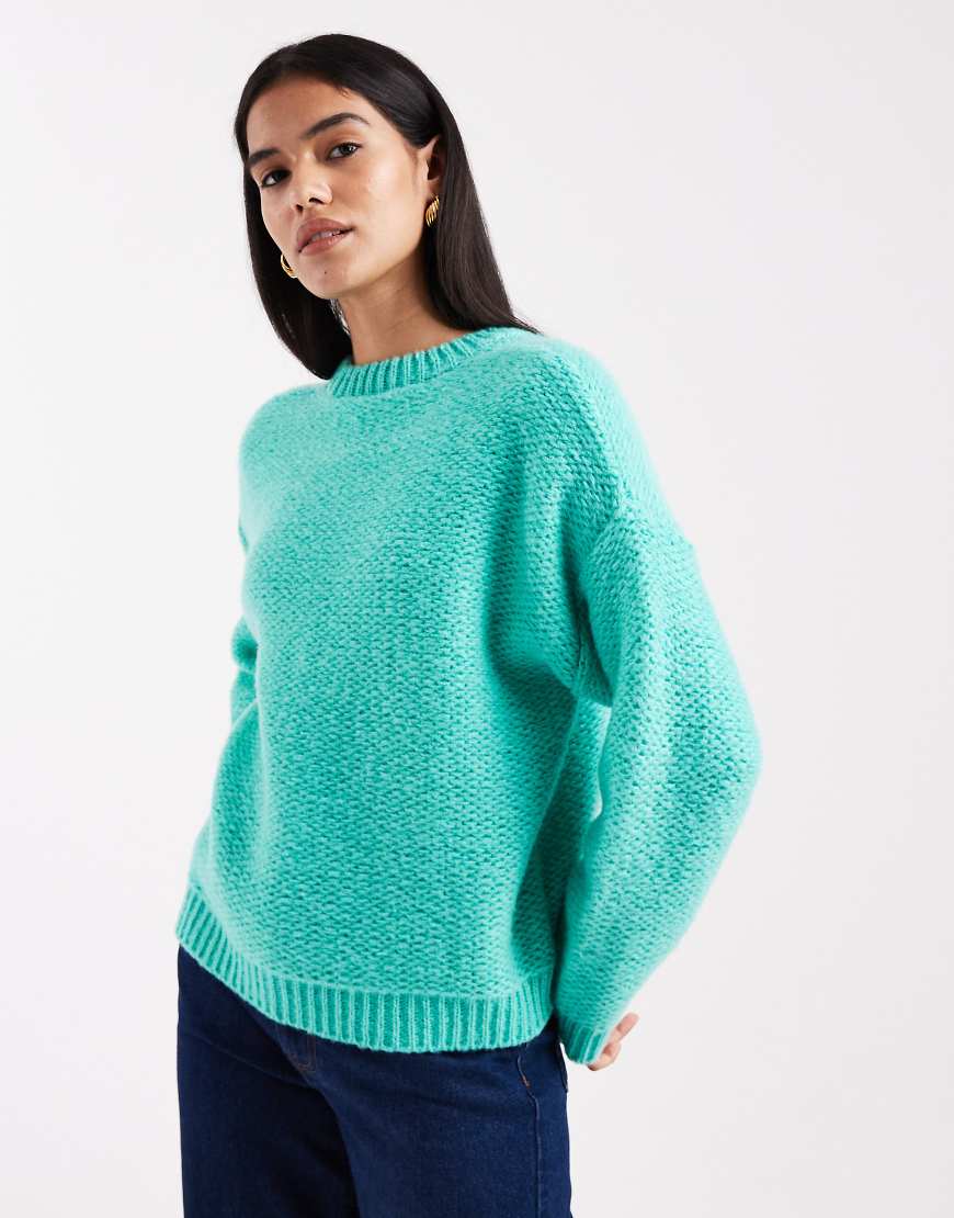 Miss Selfridge - Bouclé-Pullover in Türkis-Blau von Miss Selfridge