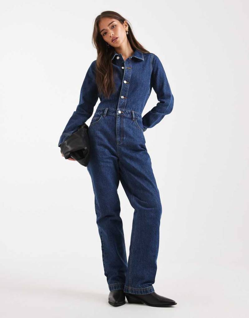 Miss Selfridge - Denim-Overall in Indigo-Waschung-Marineblau von Miss Selfridge