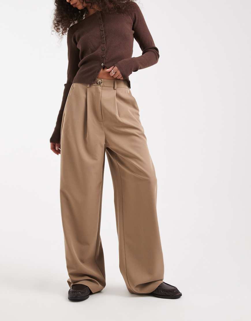 Miss Selfridge - Elegante Hose in Kamelbraun mit weitem Bein-Grün von Miss Selfridge