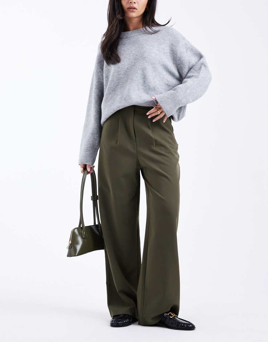 Miss Selfridge - Elegante Hose in Oliv mit weitem Schnitt-Blau von Miss Selfridge