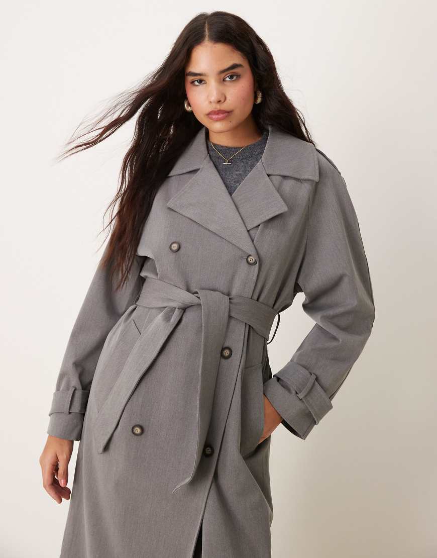 Miss Selfridge - Eleganter Trenchcoat in Anthrazit-Grau von Miss Selfridge