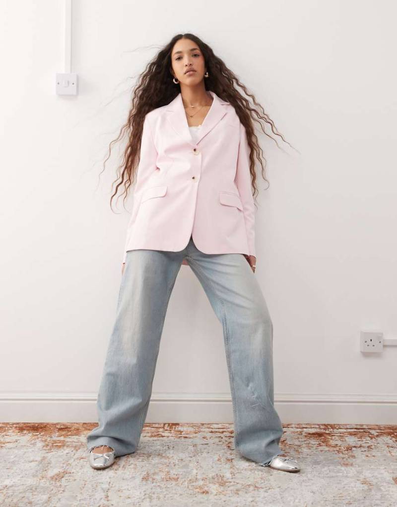 Miss Selfridge - Essential - Oversize-Blazer in Pastellrosa von Miss Selfridge