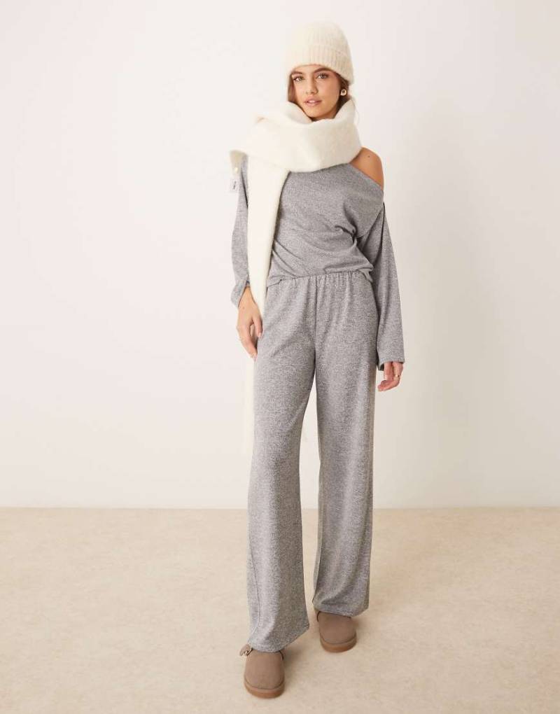 Miss Selfridge - Gemütliche Hose in Grau mit weitem Bein, Kombiteil von Miss Selfridge