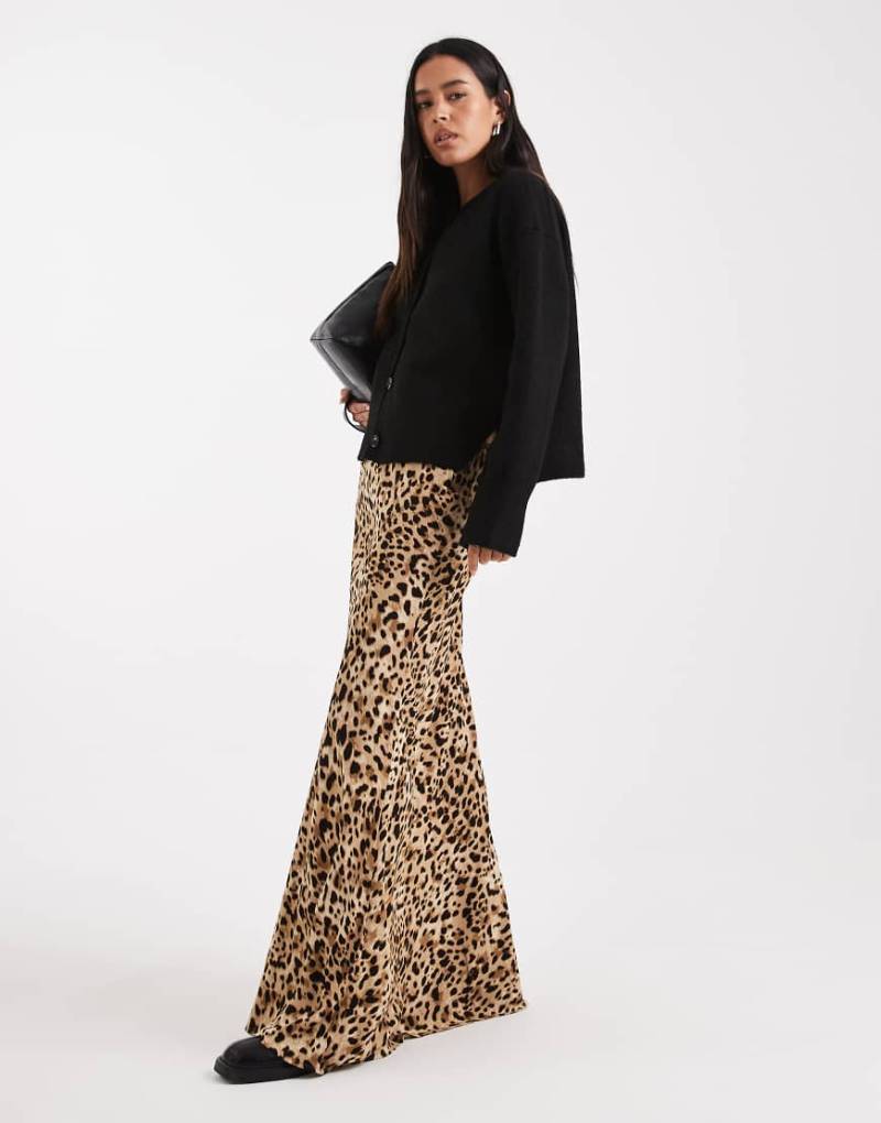 Miss Selfridge - Gesponnener Maxirock mit Animal-Print-Bunt von Miss Selfridge