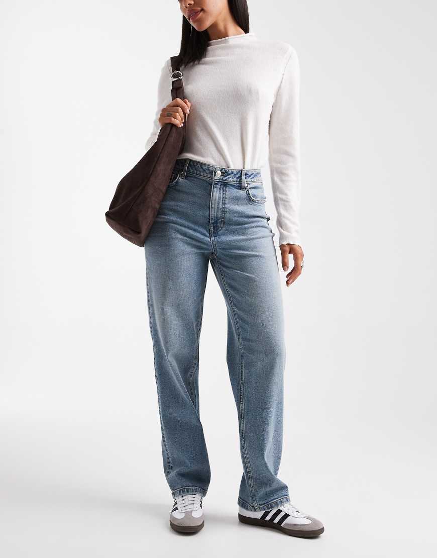 Miss Selfridge - Jeans in mittlerer Waschung mit geradem Beinschnitt-Blau von Miss Selfridge