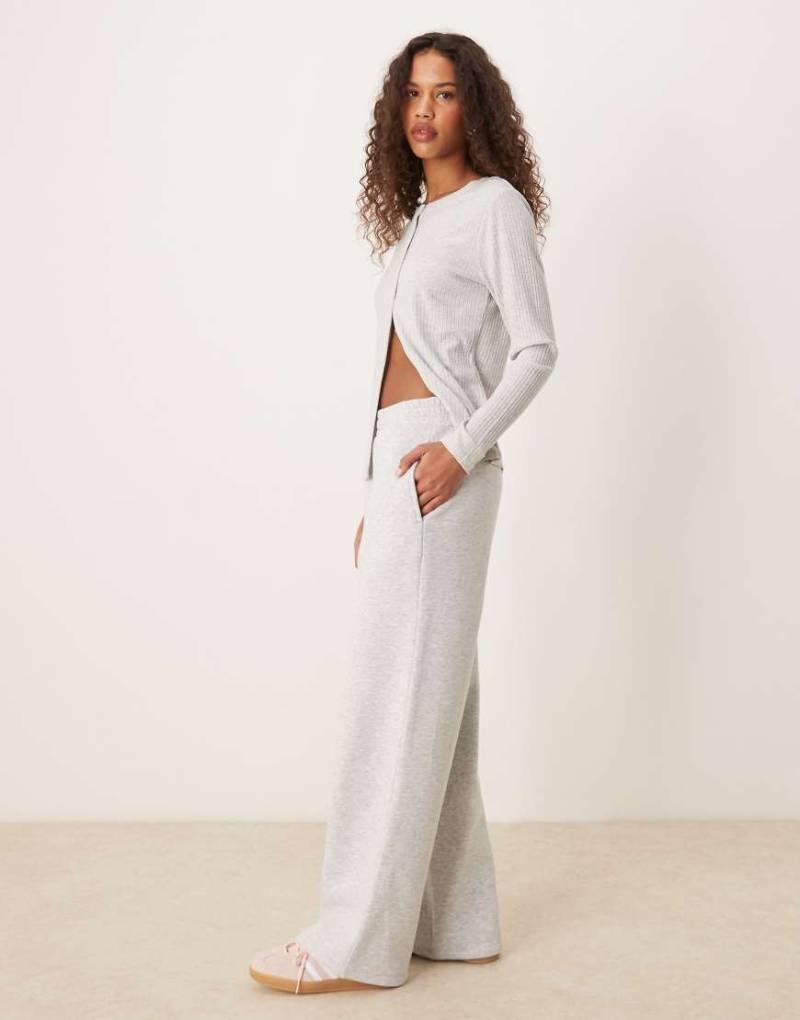 Miss Selfridge - Jogginghose in meliertem Grau mit weitem Schnitt von Miss Selfridge