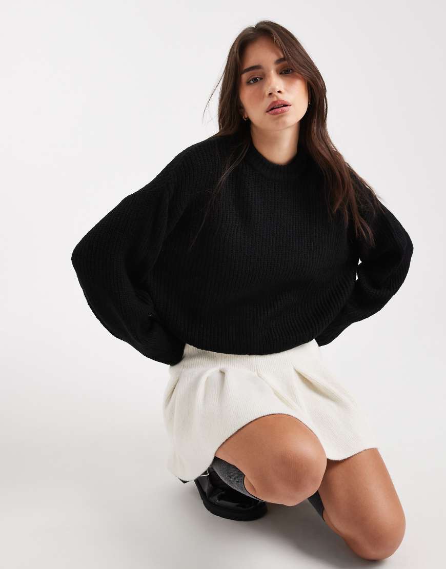 Miss Selfridge - Lässiger Strickpullover in Schwarz von Miss Selfridge
