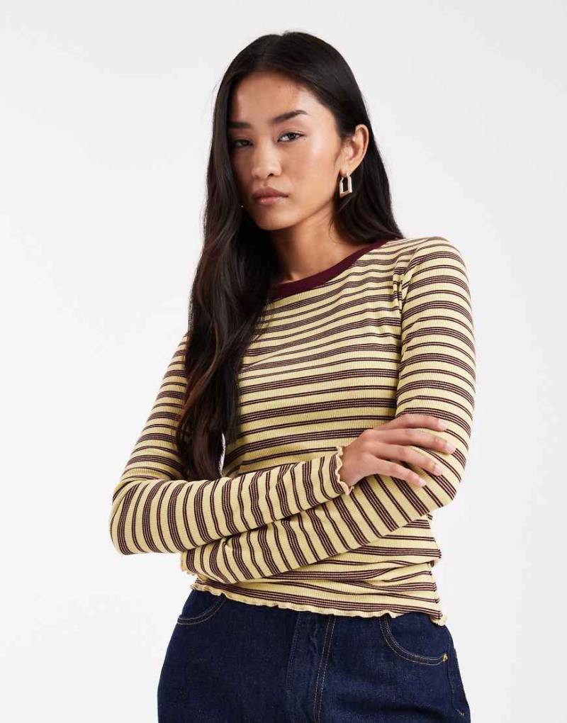 Miss Selfridge - Langärmliges T-Shirt mit Streifen-Bunt von Miss Selfridge