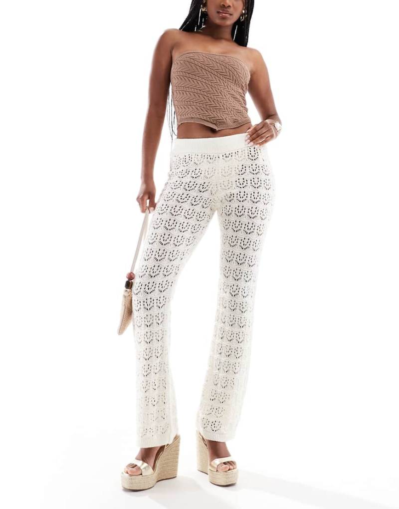Miss Selfridge - Strandhose aus Häkelware in Creme-Weiß von Miss Selfridge
