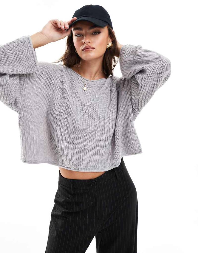 Miss Selfridge - Lockerer Pullover in meliertem Grau von Miss Selfridge