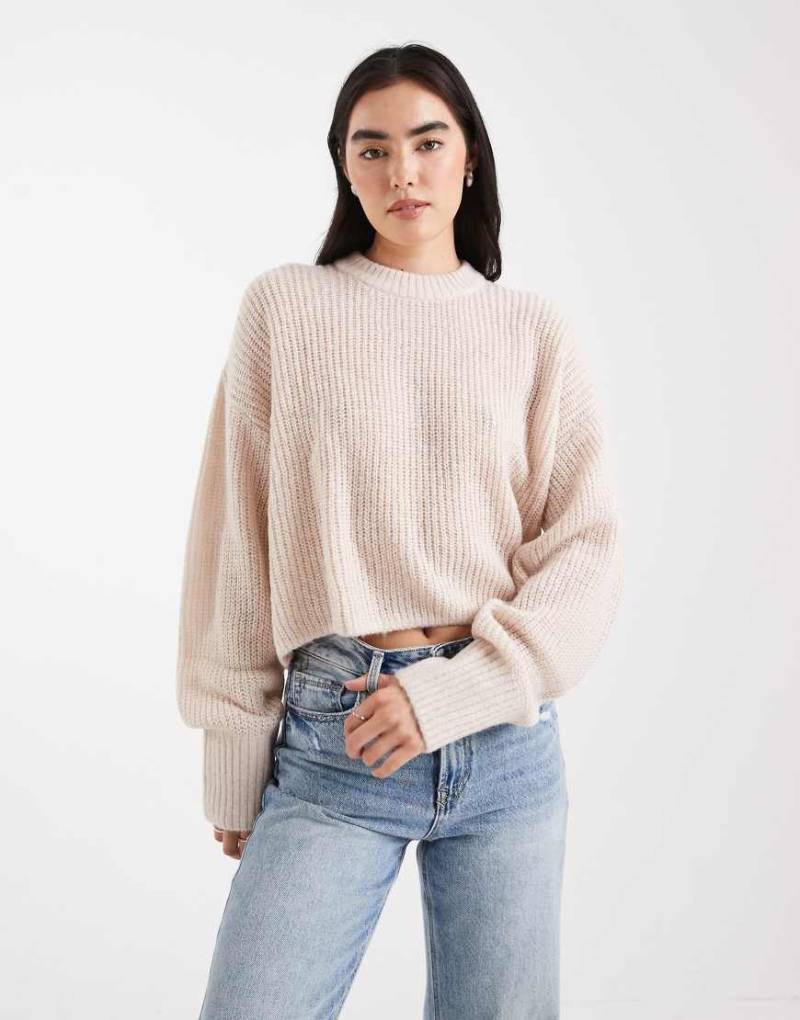 Miss Selfridge - Lockerer Strickpullover in Hellbeige-Neutral Miss Selfridge - Lockerer Strickpullover in Hellbeige-Neutral von Miss Selfridge