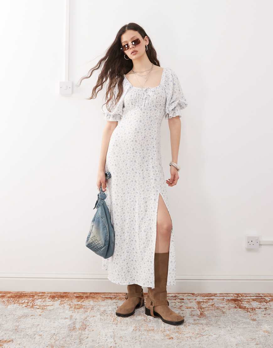 Miss Selfridge - Maxi-Freizeitkleid mit Blümchenprint in Blau-Bunt von Miss Selfridge