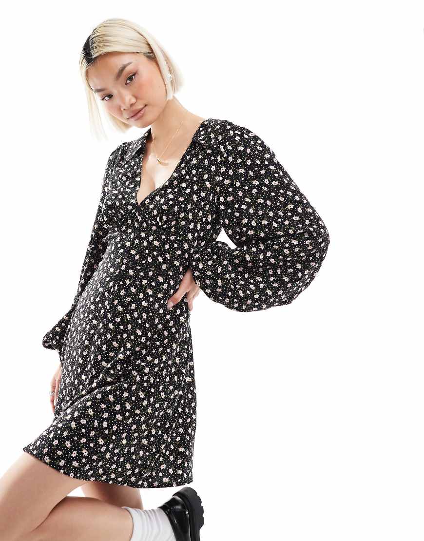 Miss Selfridge - Mini-Freizeitkleid mit Blümchenmuster-Bunt von Miss Selfridge