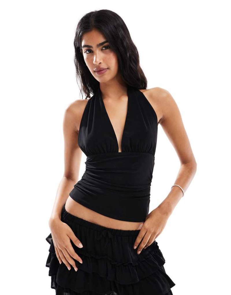 Miss Selfridge - Neckholder-Oberteil in Schwarz von Miss Selfridge