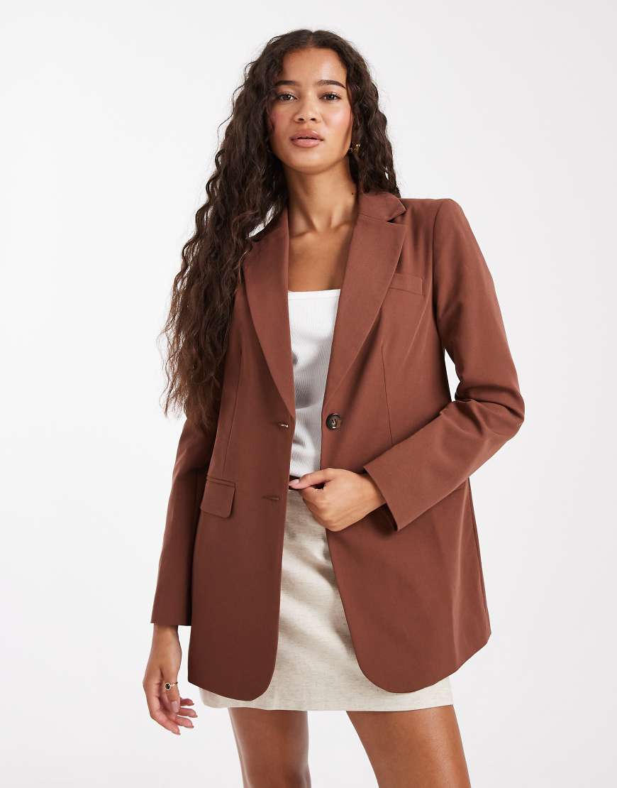 Miss Selfridge - Oversize-Blazer in Braun-Neutral von Miss Selfridge