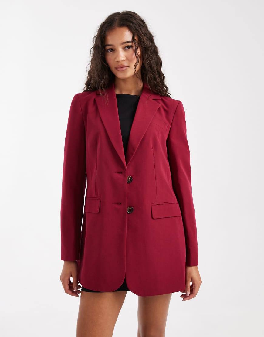 Miss Selfridge - Oversize-Blazer in Kirschrot von Miss Selfridge