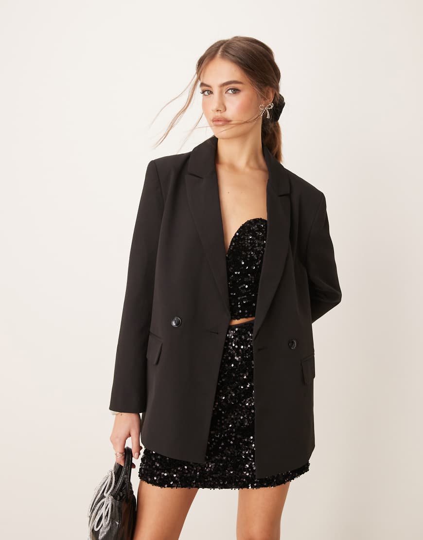 Miss Selfridge - Oversize-Blazer in Schwarz von Miss Selfridge