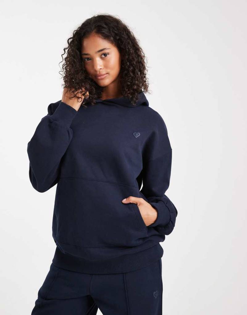 Miss Selfridge - Oversize-Kapuzenpullover in Marineblau von Miss Selfridge