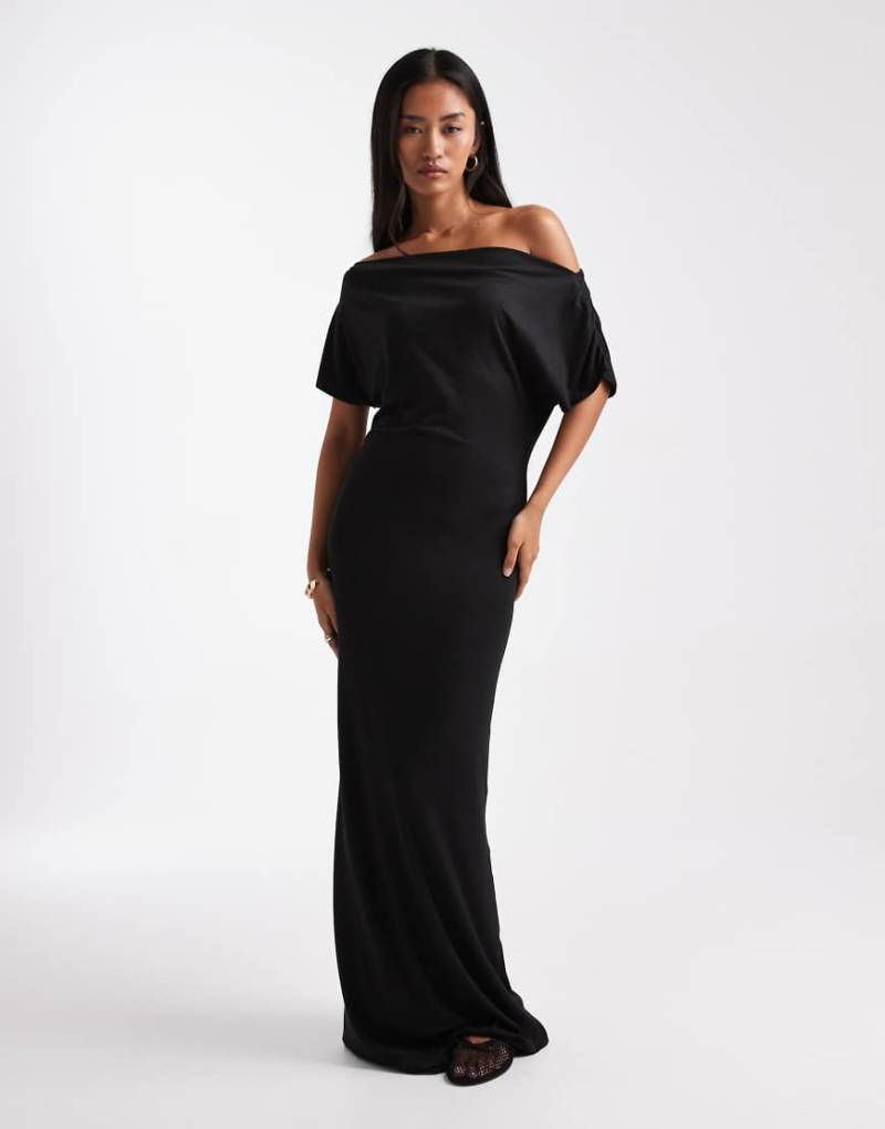 Miss Selfridge - Schulterfreies Maxikleid in Schwarz von Miss Selfridge