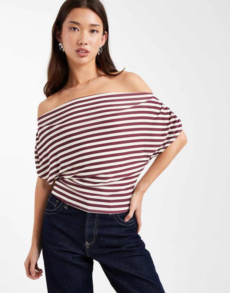 Miss Selfridge - Schulterfreies Oberteil mit Streifenmuster-Bunt von Miss Selfridge