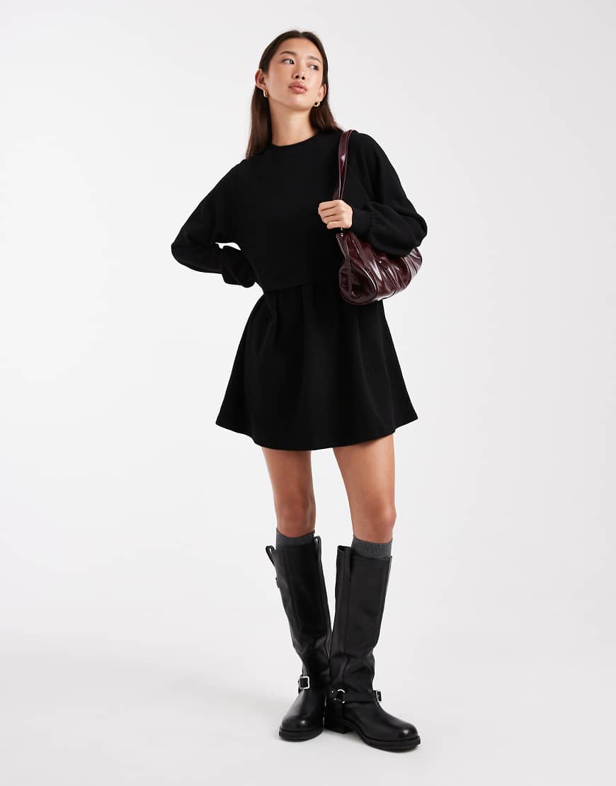 Miss Selfridge - Sehr weiches, angerautes Hängerkleid in Schwarz von Miss Selfridge