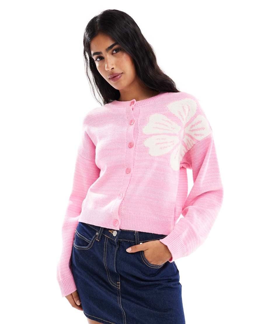 Miss Selfridge - Strickjacke in Rosa mit Blumenmuster Miss Selfridge - Strickjacke in Rosa mit Blumenmuster von Miss Selfridge