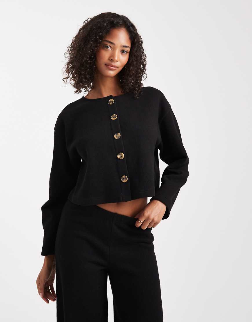 Miss Selfridge - Superweiche Strickjacke in Schwarz, Kombiteil von Miss Selfridge