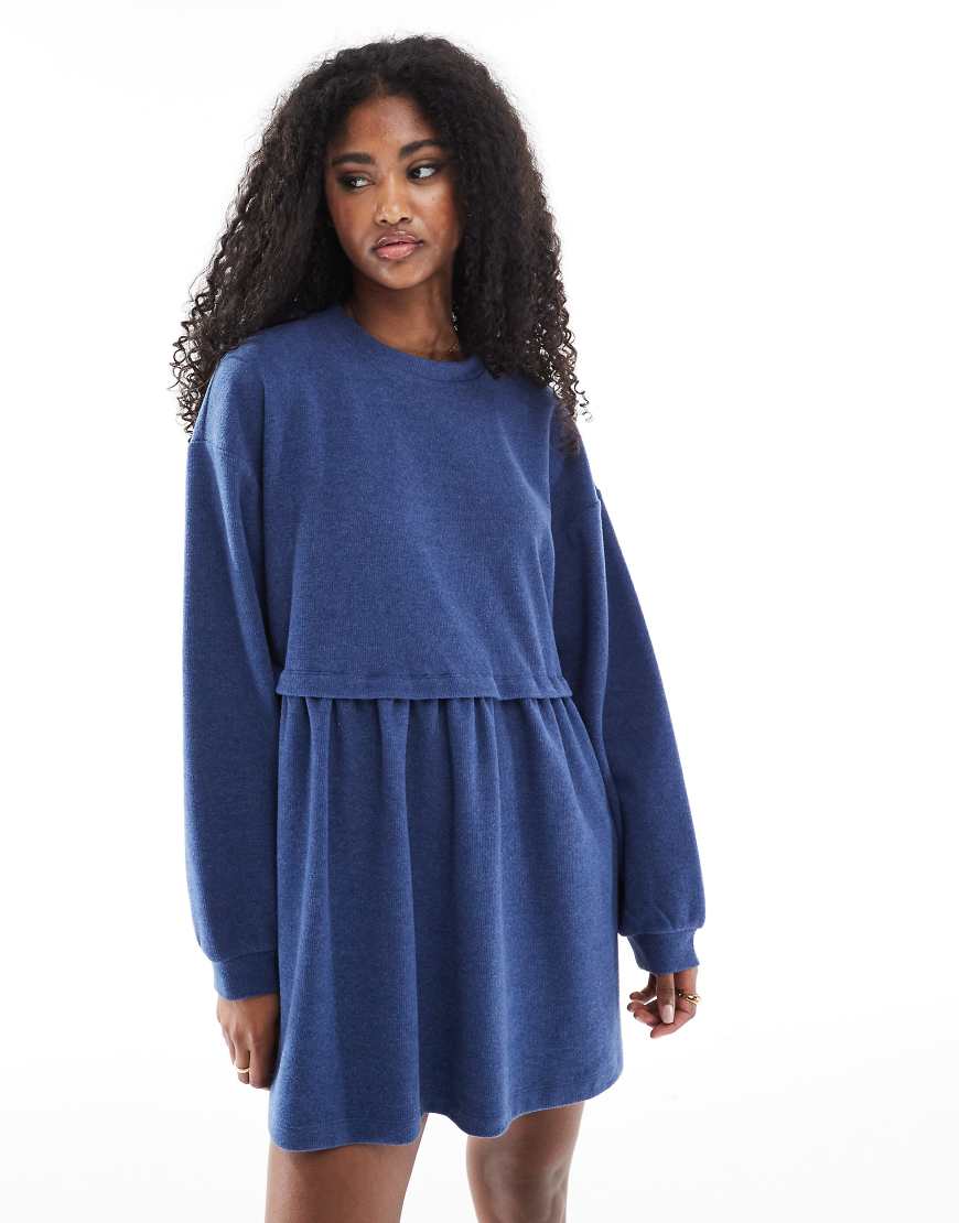 Miss Selfridge - Weiches, geripptes Hängerkleid in Blau von Miss Selfridge