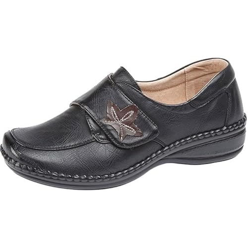 Miss Shoes Damen EEE Extra Wide Fit Komfortschuhe mit Touch-Verschluss, Schwarz , 40 EU Miss Shoes Damen EEE Extra Wide Fit Komfortschuhe mit Touch-Verschluss, Schwarz , 40 EU von Miss Shoes