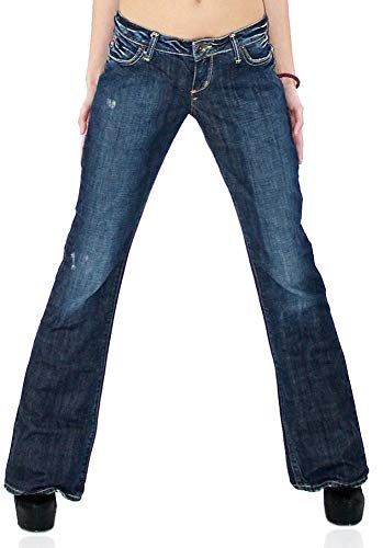 Miss Sixty Extra Low Ty Damen Bootcut Jeans Used-Look Denim (Dunkelblau) (26) von Miss Sixty