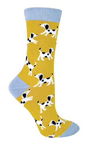 Miss Sparrow - Damen Socken mit Hundemotiv | Lustig Bambus Socken mit Bunt Dog Muster (37-40, Dalmatians) von Miss Sparrow